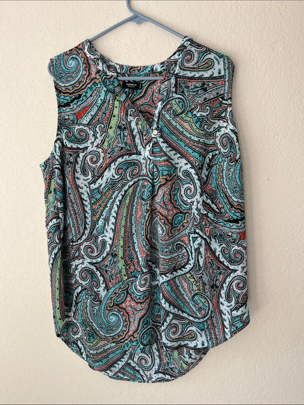 Premise Teal Multi Paisley Sleeveless Camisole